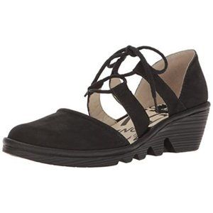 Fly London Poma Lace up Oxfords Sandals 40 black